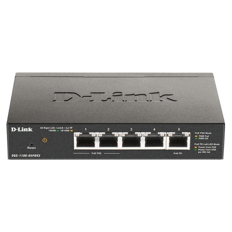 Switch di rete gestito Gigabit Ethernet (10/100/1000) con supporto PoE nero - D-Link DGS-1100-05PDV2