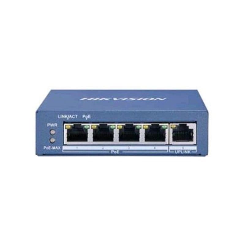 Switch non gestito L3 4 porte LAN RJ-45 10/100/1000 Mbps PoE + 1 porta uplink blu - Hikvision DS-3E0505P-E