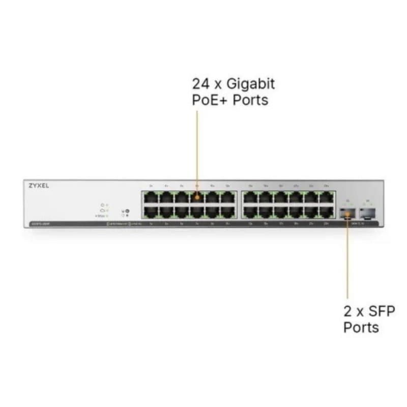 Switch zyxel gs191526hpv2-eu0101f 26p di cui 24p gigabit poe +2p gbe sfp -rack - nebulaflex switch web managed - ESF-862562
