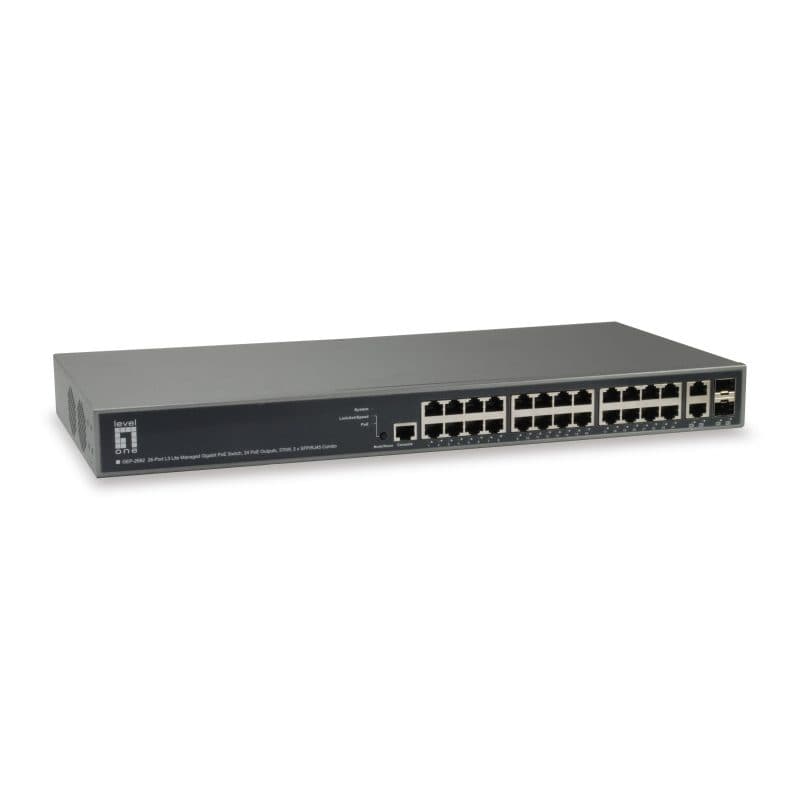 Switch di rete gestito L3 Gigabit Ethernet 10/100/1000 con supporto PoE - LevelOne GEP-2682
