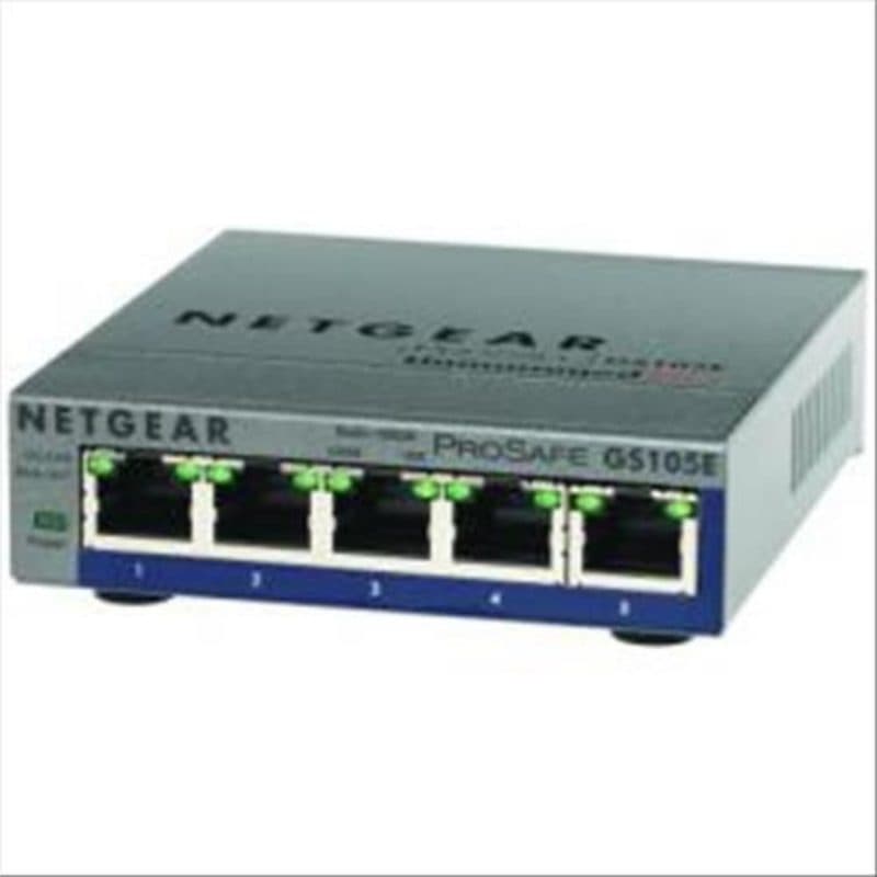 Switch 5 porte LAN RJ-45 10/100/1000 Mbps grigio - Netgear GS105E