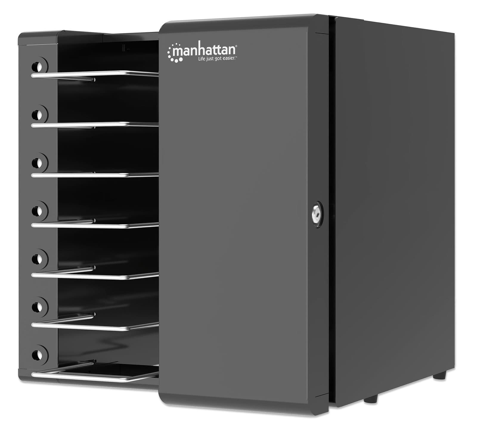 Armadietto di Ricarica da Scrivania/Parete 7 Alloggiamenti fino a 16'' - Manhattan I-CABINET-7AC-SLIDE