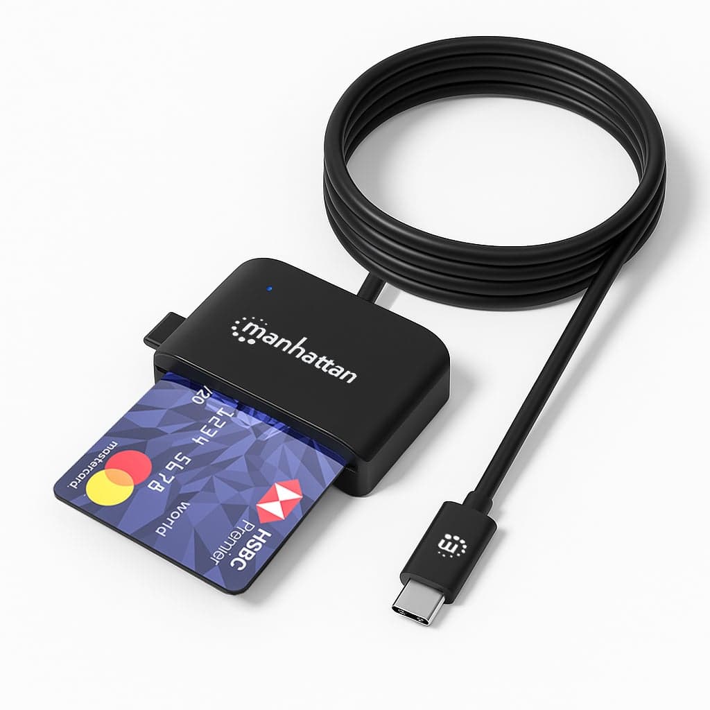 Lettore Smart Card USB-C con Slot MicroSD - Manhattan I-CARD CAM-USB2MHC