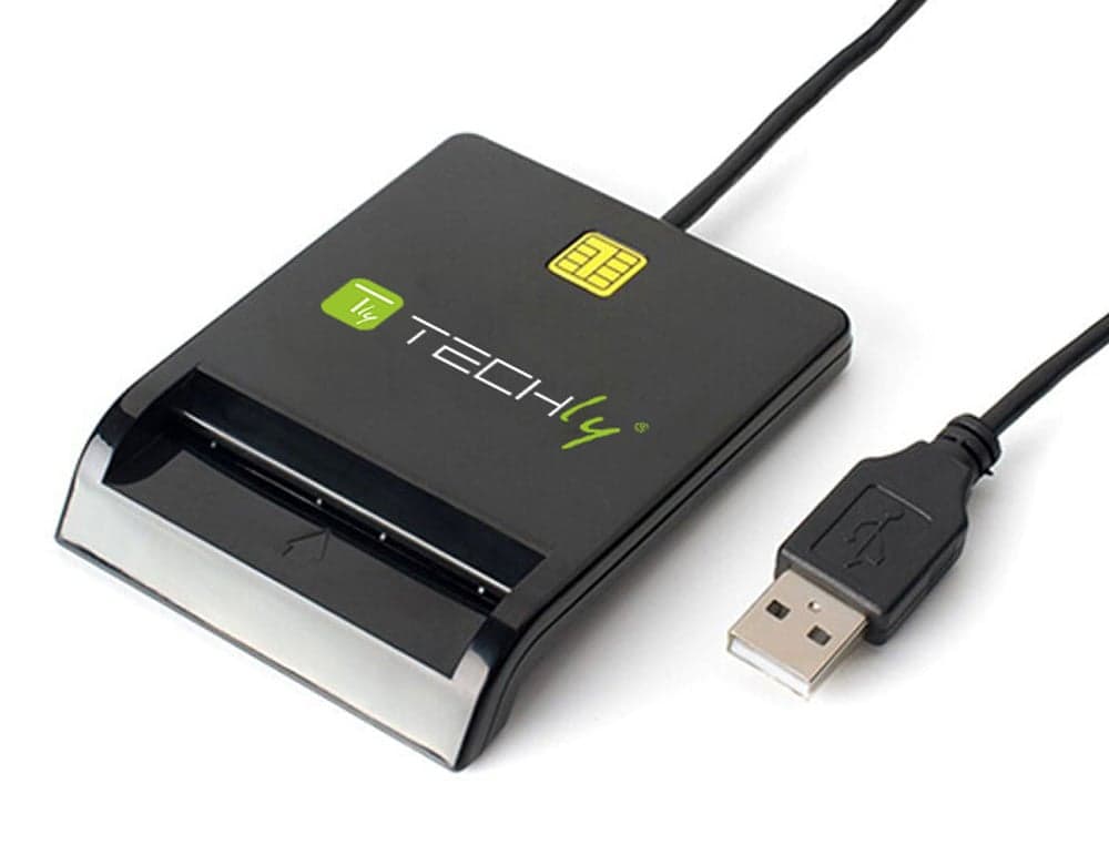 Lettore di Smart Card USB Esterno Nero - Techly I-CARD CAM-USB2TY2