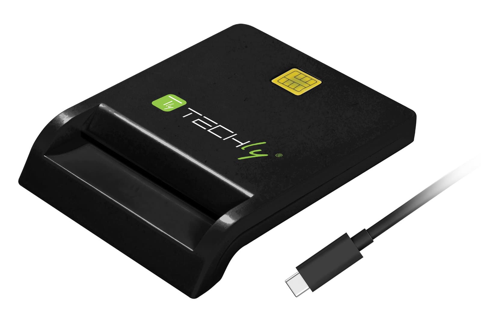 Lettore/Scrittore Smart Card USB-C Compatto Nero - Techly I-CARD CAM-USB2TYC