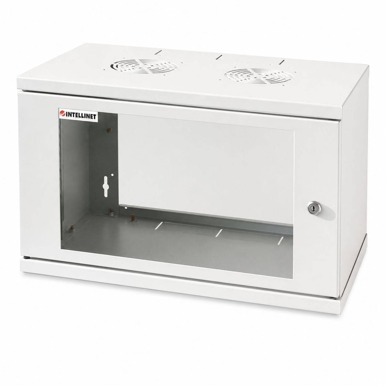 Armadio Rack 19" a muro 6 unità prof. 320 Grigio Assemblato - Intellinet I-CASE 06-G-E