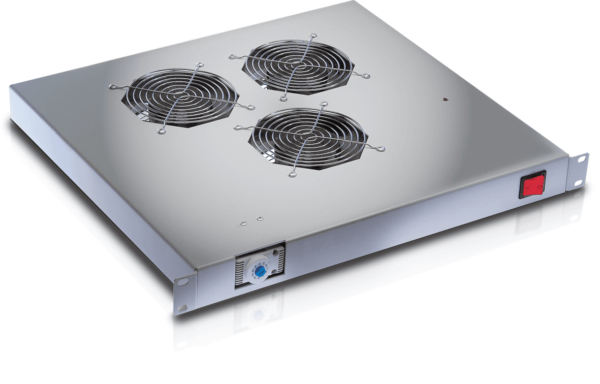 Ventole per Rack 19" 3 Ventole con Termostato Grigio - Intellinet I-CASE 19-FAN