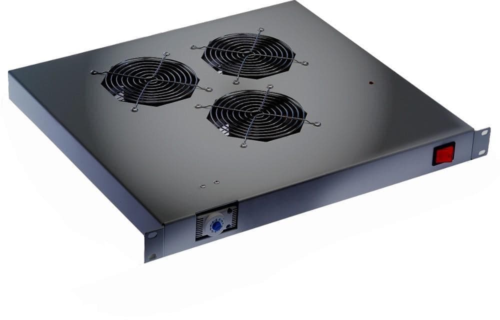 Ventole per Rack 19" 3 Ventole con Termostato Nero - Intellinet I-CASE 19-FANBK