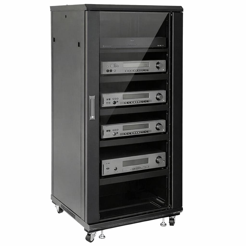 Armadio Rack 19" 600x600 27U per Audio Video Nero - Techly Professional I-CASE AV-2127BKTY