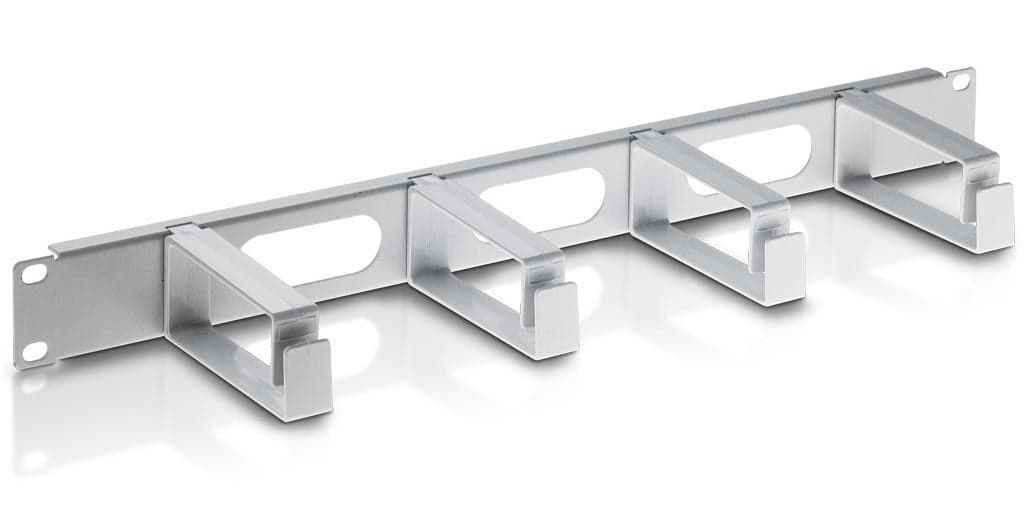 Pannello Passacavi 4 Anelli in Plastica Lunghi 3 Fori 1U Grigio - Intellinet I-CASE CABLE-2P