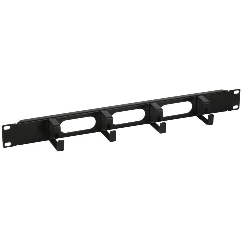 Pannello Passacavi 4 Anelli Corti in Metallo 3 Fori 1U Nero - Intellinet I-CASE CABLE-BK rack 19"