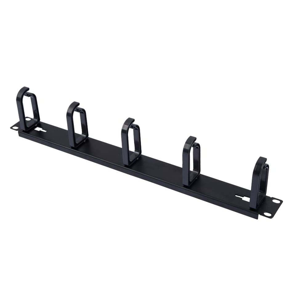 Pannello Passacavi 5 Anelli in Plastica Lunghi Staccabili 1U Nero - Techly Professional I-CASE CABLE-BK5DT