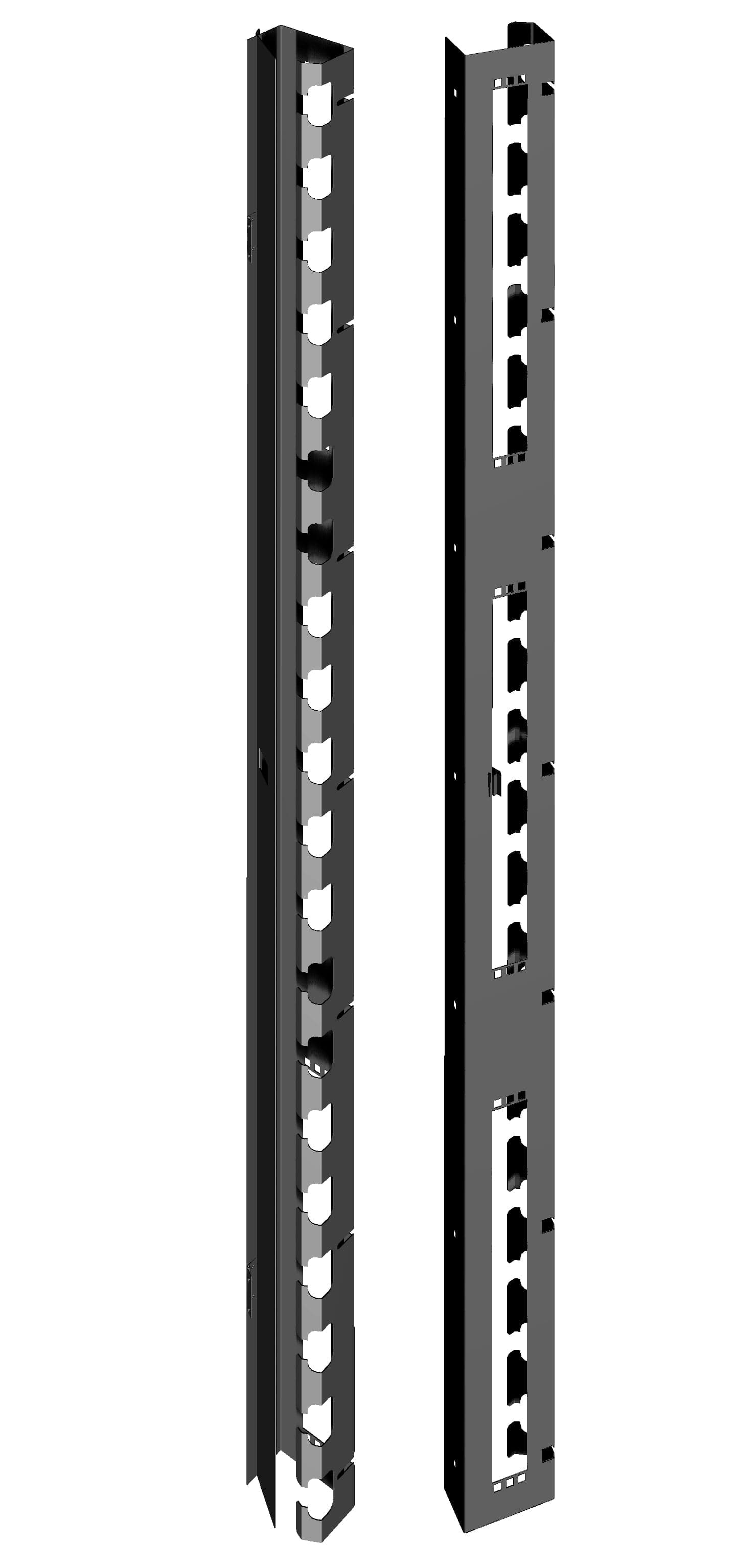 Coppia Canala Gestione Cavi Verticale 42U con Sportello Chiusura a Scatto Nero - Intellinet I-CASE CABLEP-800S