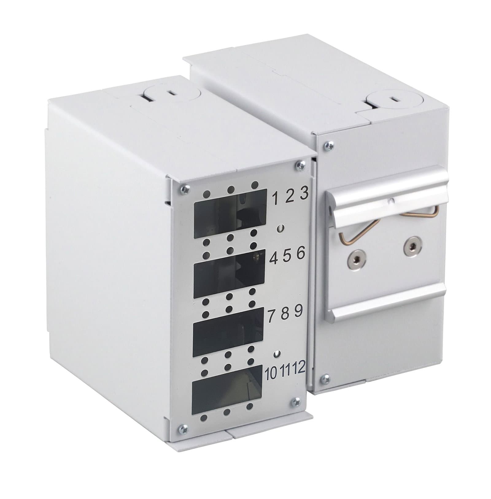Mini Box Ottico su Barra DIN Senza Pannello Frontale - Techly Professional I-CASE DIN-SPLICET
