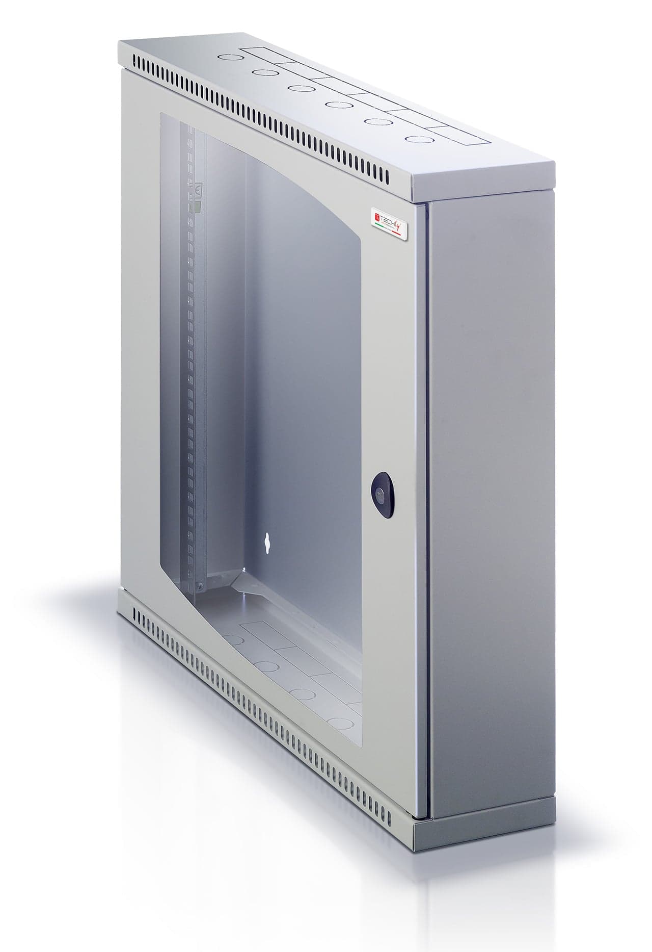 Armadio Rack 19" Flat a Muro 12U Profondità 15cm Grigio - Techly Professional I-CASE EC-1215G