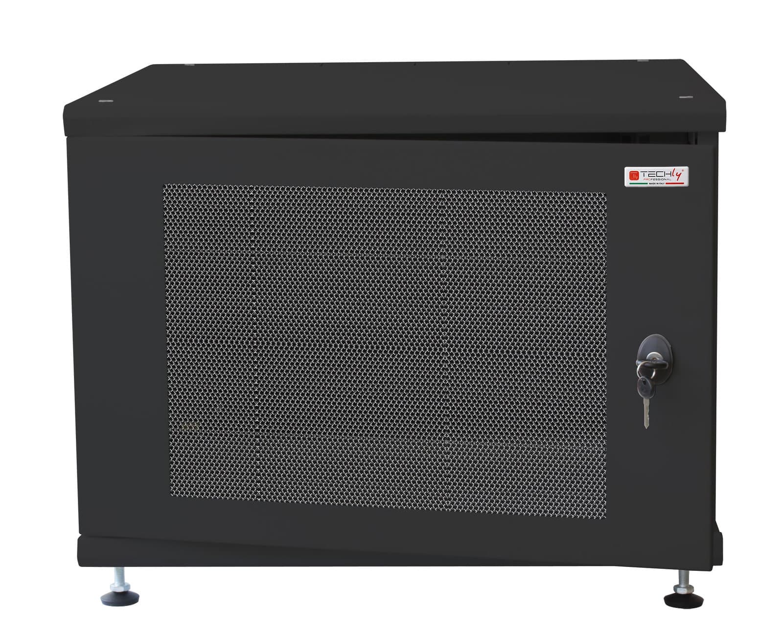 Armadio Rack 19" 8U P600mm per Accumulatori Fotovoltaico Nero - Techly Professional I-CASE EE-2008BK6