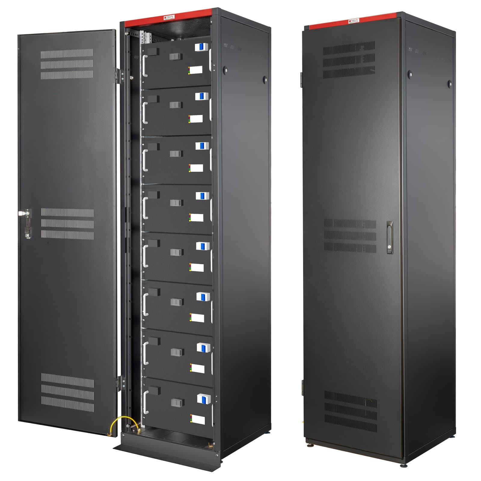 Armadio Rack 19" 600x600 47U per Batterie Fotovoltaico Nero - Techly Professional I-CASE EE-6647B