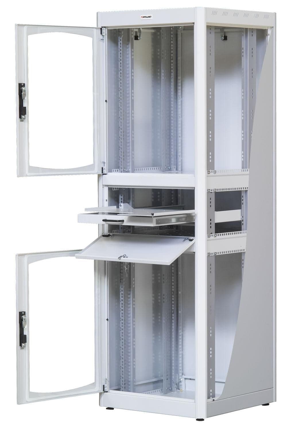 Armadio Rack 19" 600x600 38U con Ripiano Tastiera Grigio - Intellinet I-CASE EK-3860GT