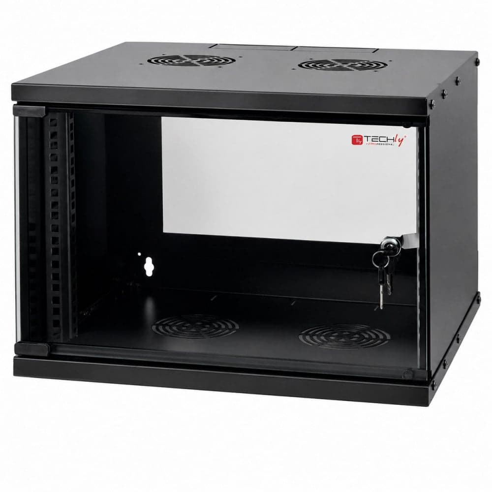 Armadio Rack 19" a Muro 6U prof. 320 Nero Assemblato - Techly Professional I-CASE EL-1006B32