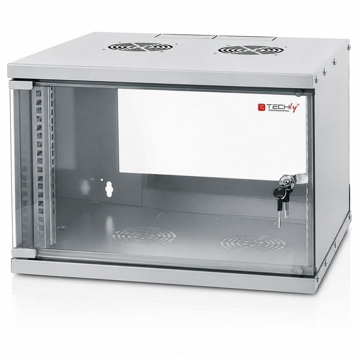 Armadio Rack 19" a Muro 6U Profondità 450mm Grigio Assemblato - Techly Professional I-CASE EL-1006G45