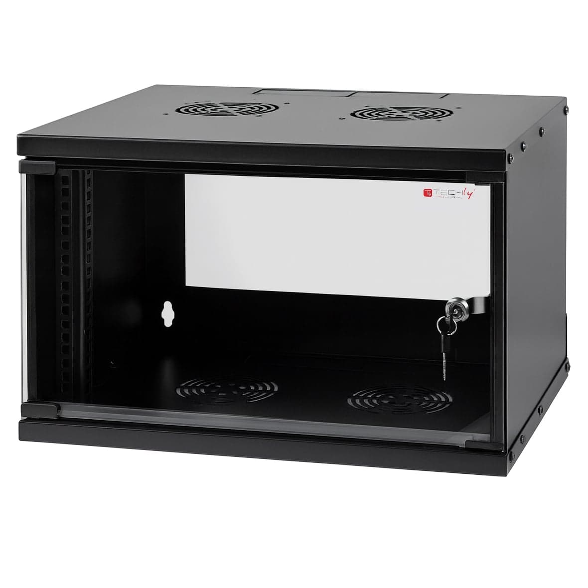 Armadio Rack 19" a Muro 9U, Profondità 450mm, Nero - Techly Professional I-CASE EL-1009B45