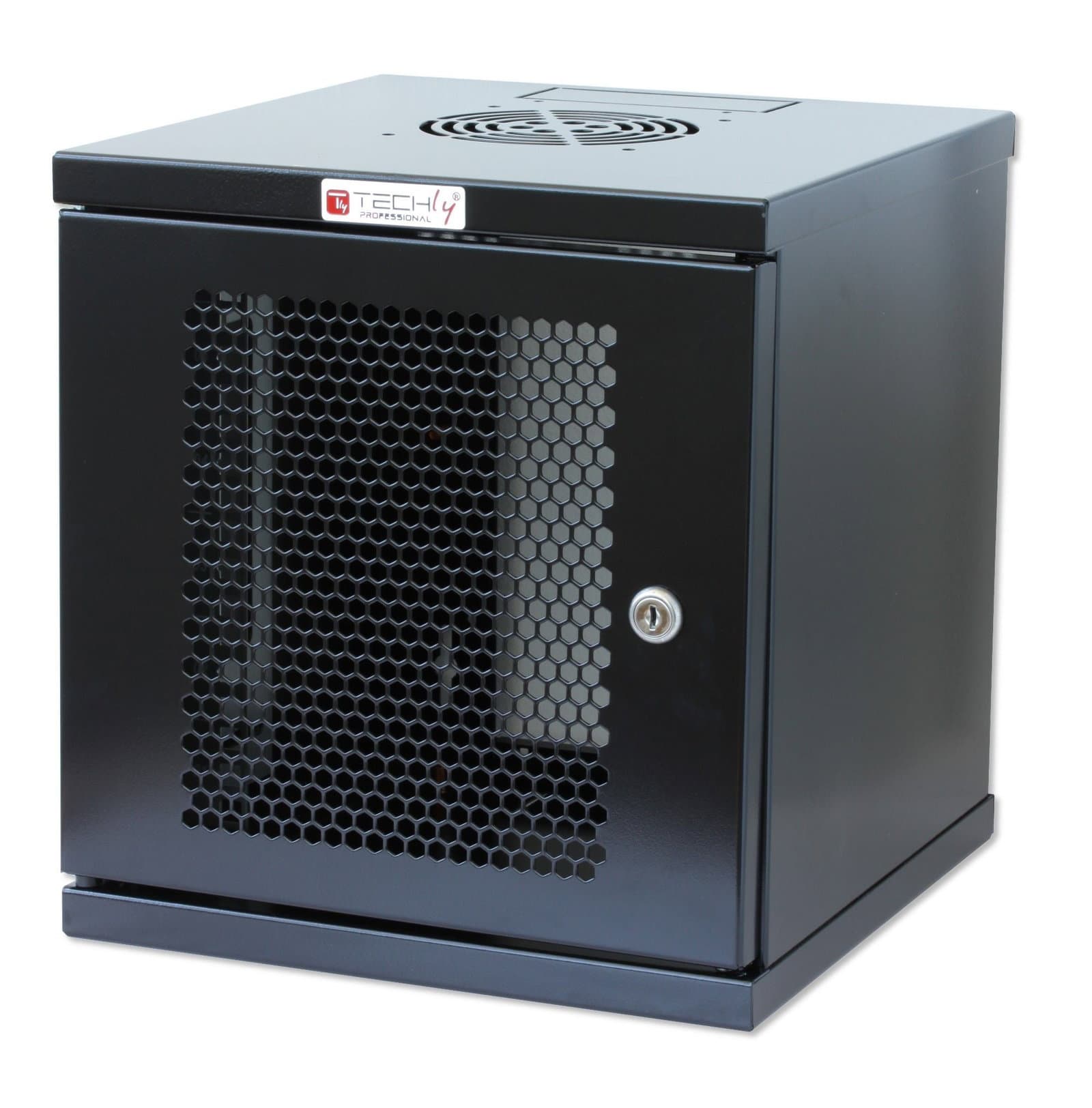 Armadio Rack 10" a Muro 6 Unità Porta Grigliata Nero - Techly Professional I-CASE EM-1006BKVTY