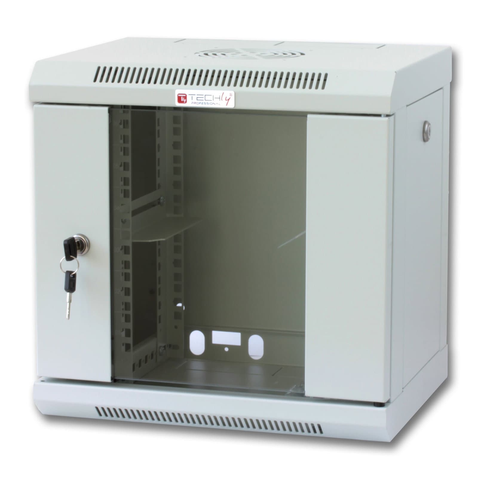 Armadio Rack 10" a muro 6 unità con pannelli asportabili Grigio prof. 300 mm - Techly Professional I-CASE EM-1006GPTY