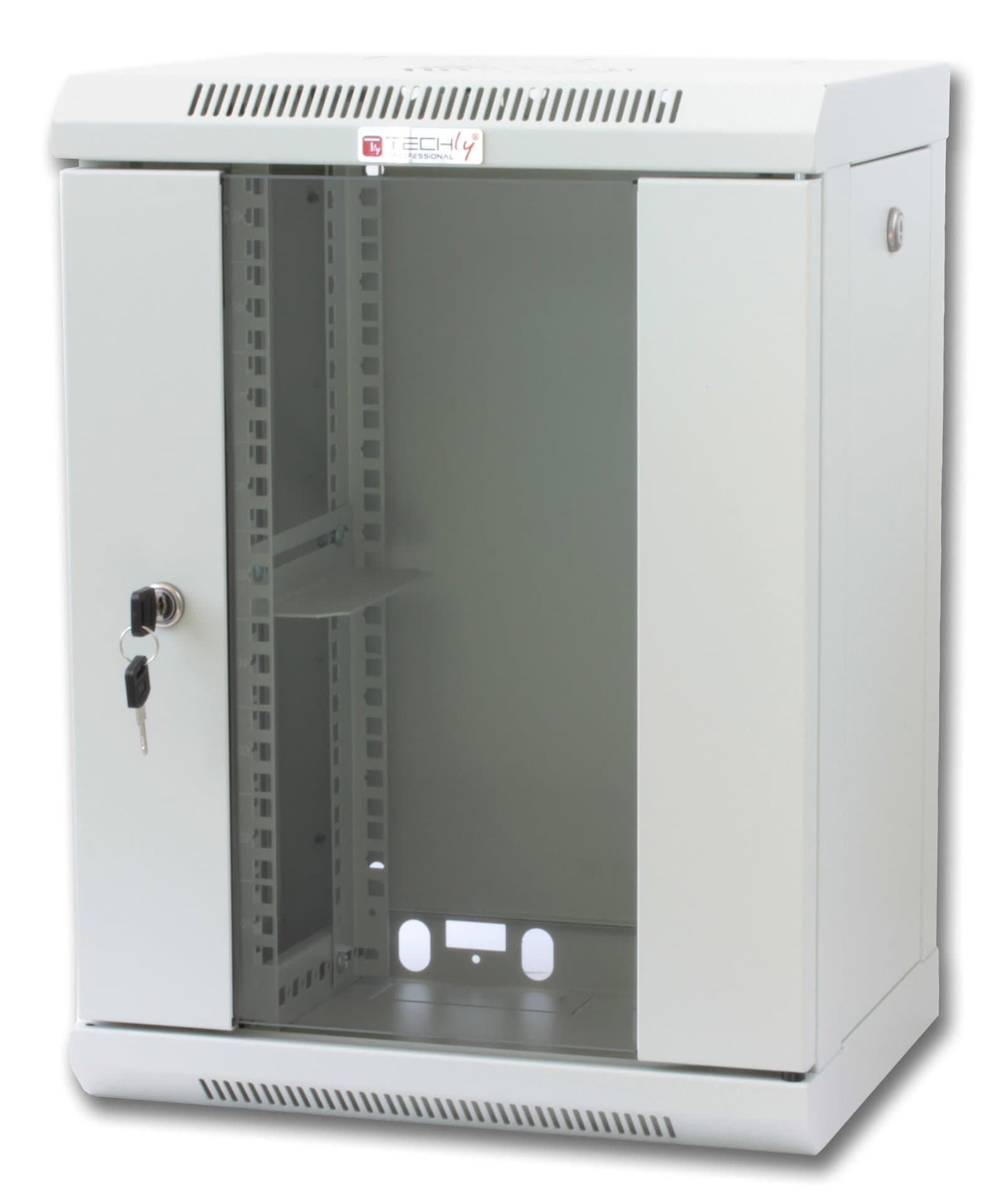 Armadio Rack 10" a muro 9 unità con pannelli asportabili Grigio prof. 300 mm - Techly Professional I-CASE EM-1009GPTY