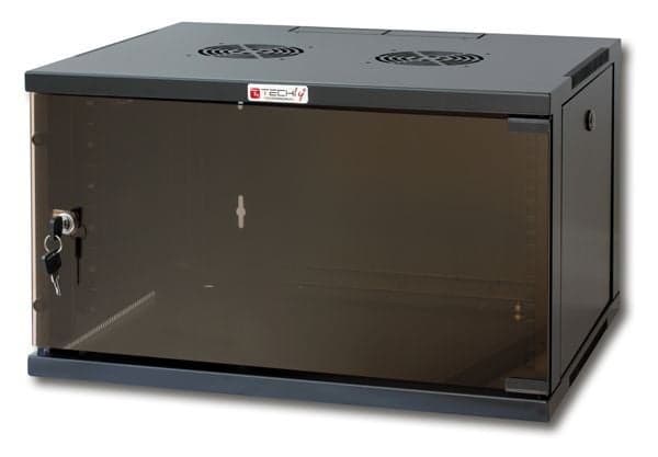 Armadio Rack 19" a Muro 6U prof. 450 Nero Assemblato - Techly Professional I-CASE ER-1006B45