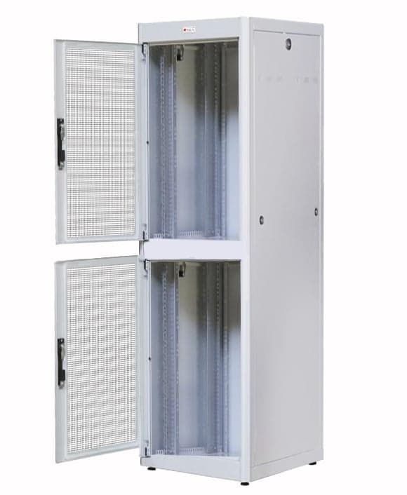 Armadio ETSI 21" a 2 Sezioni 47 Unità Profondità 600mm Porte Grigliate Grigio - Techly Professional I-CASE ETSI-47602SGG