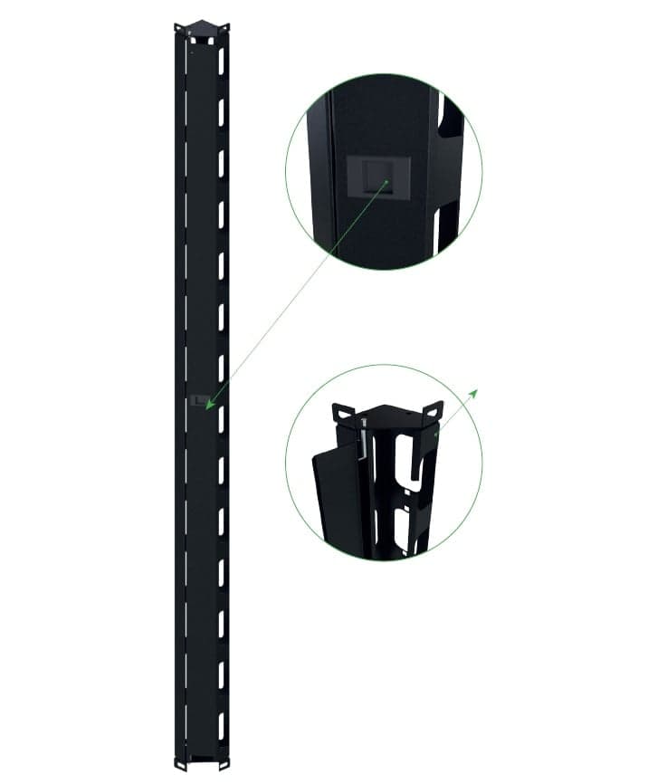 Coppia canala gestione cavi verticale 42U per rack 800mm nero - Techly Professional I-CASE EV-CABLE42