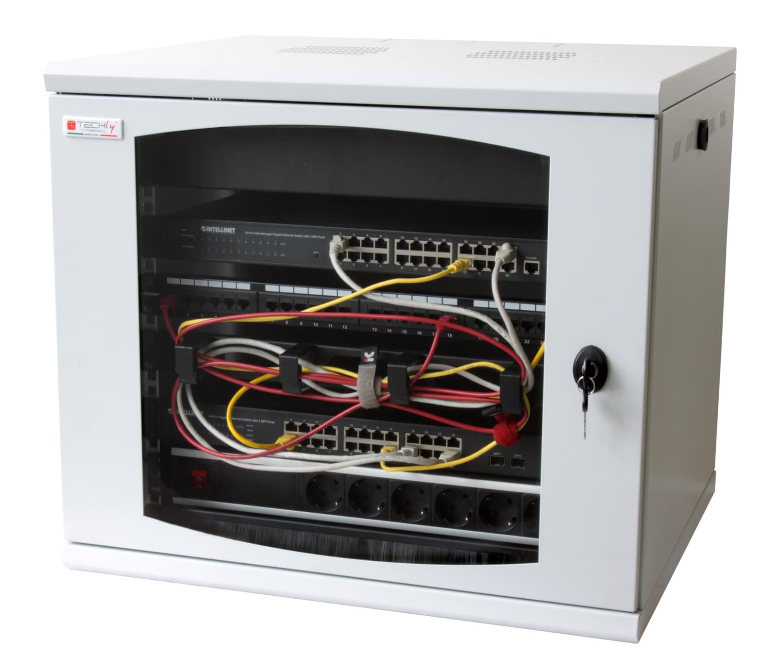 Armadio Rack 19" a muro 10 unità sezione unica prof. 500mm Grigio - Techly Professional I-CASE EW-2009G5