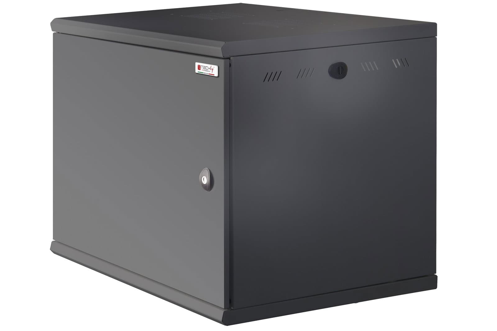 Armadio Rack 19" a Muro 10U P 600mm Porta Cieca Nero - Techly Professional I-CASE EW-2010BK6C