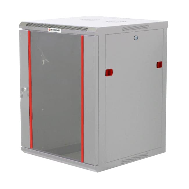 Armadio rack 19" a muro 12U sezione unica prof. 600mm grigio - Intellinet I-CASE EW-2012G