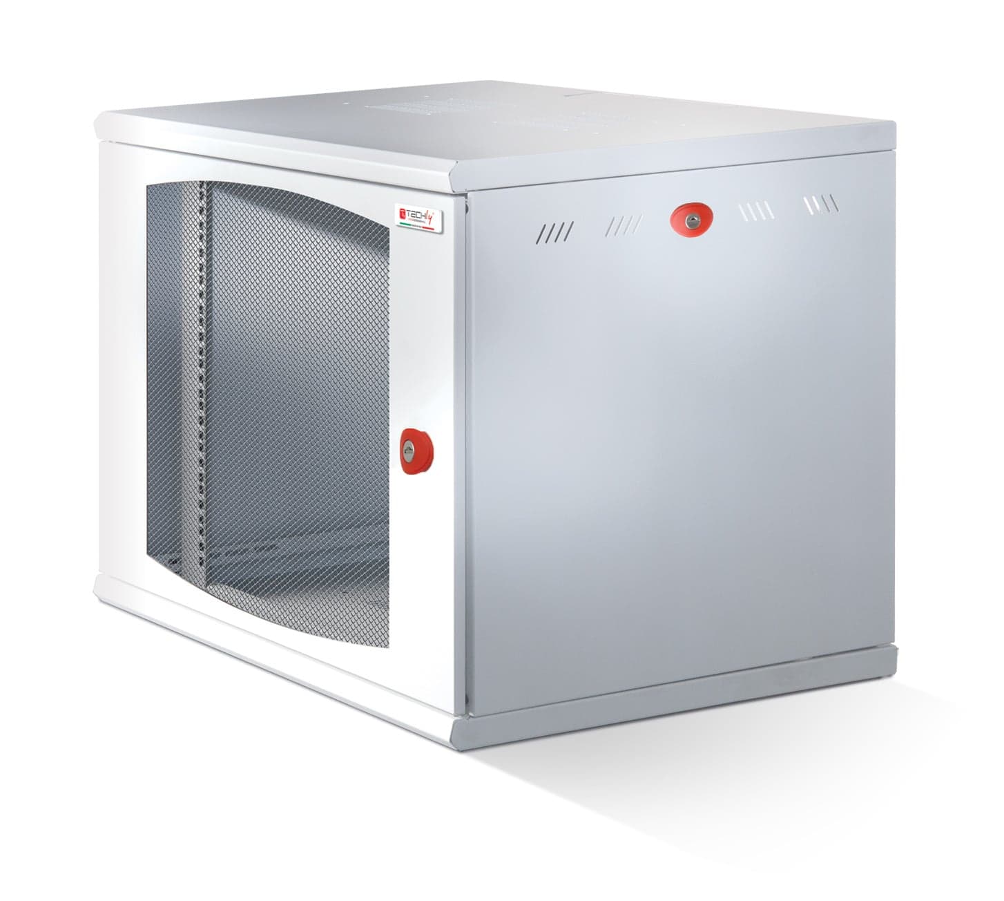 Armadio Rack 19" a muro 16U sezione unica P.600mm Porta Grigliata Bianco - Techly Professional I-CASE EW-2016WH6V