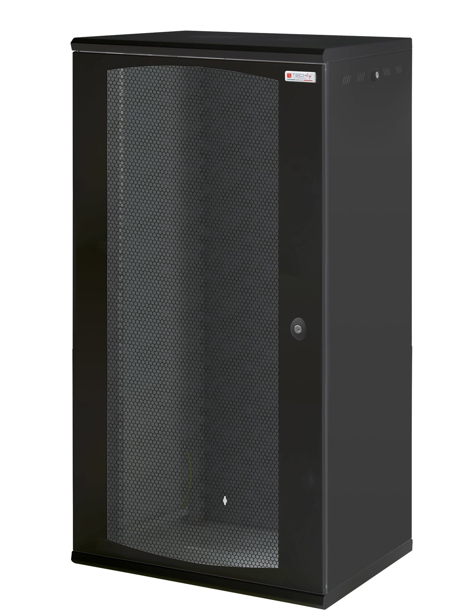Armadio Rack 19" a Muro 22U Sezione Unica P 600mm Porta Grigliata Nero - Techly Professional I-CASE EW-2022BK6V