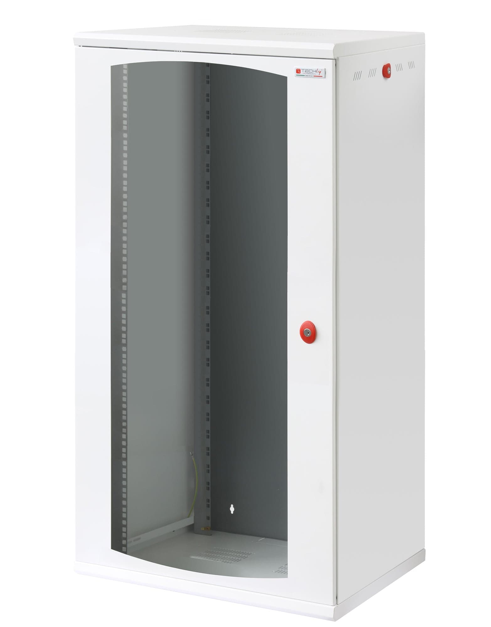 Armadio Rack 19" a Muro 22U Sezione Unica P 600mm Porta Vetro Bianco - Techly Professional I-CASE EW-2022WH6