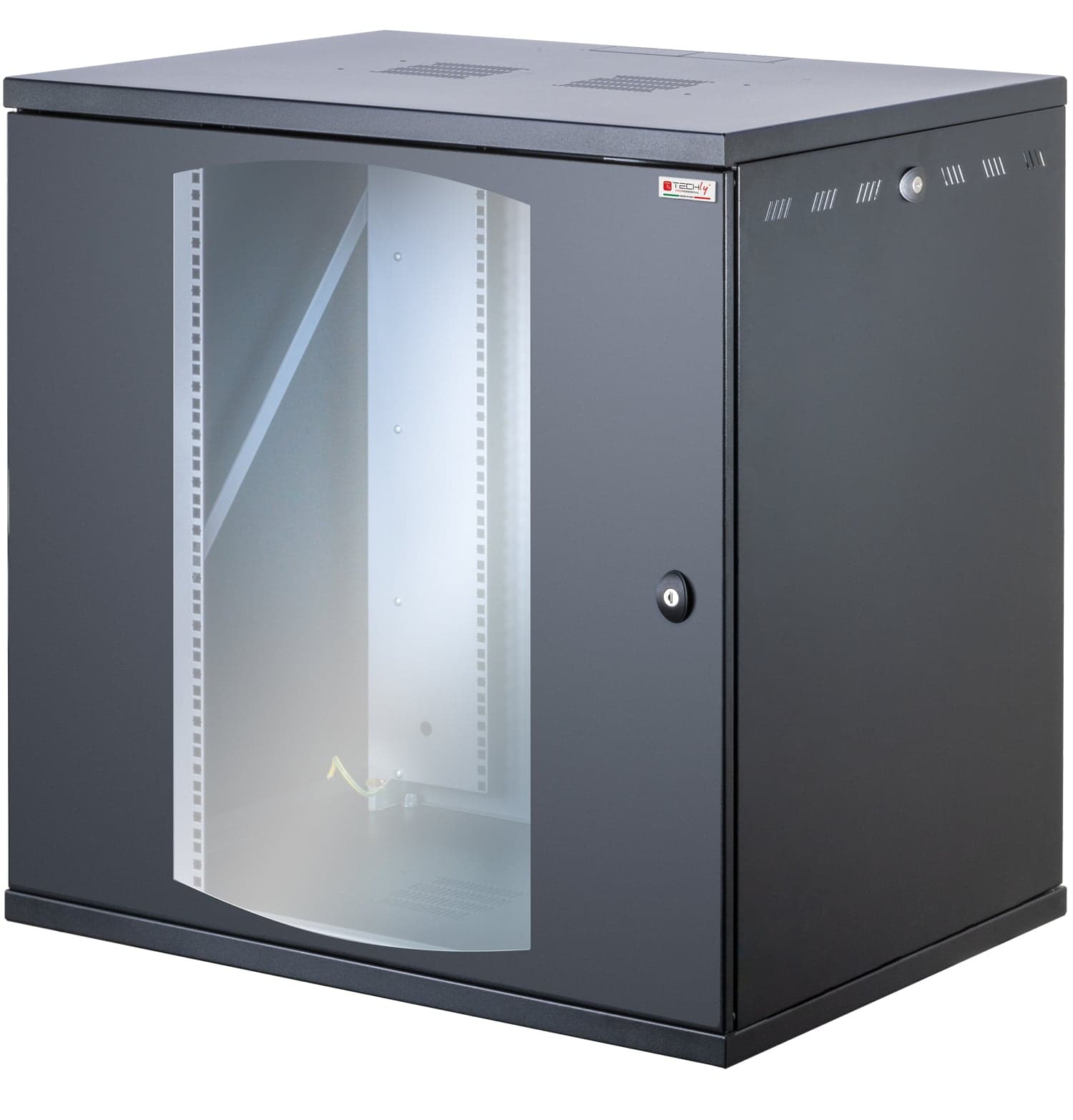 Armadio Rack 19" a Muro 13U P600 L800 Porta Vetro Nero - Techly Professional I-CASE EW-2813BK6