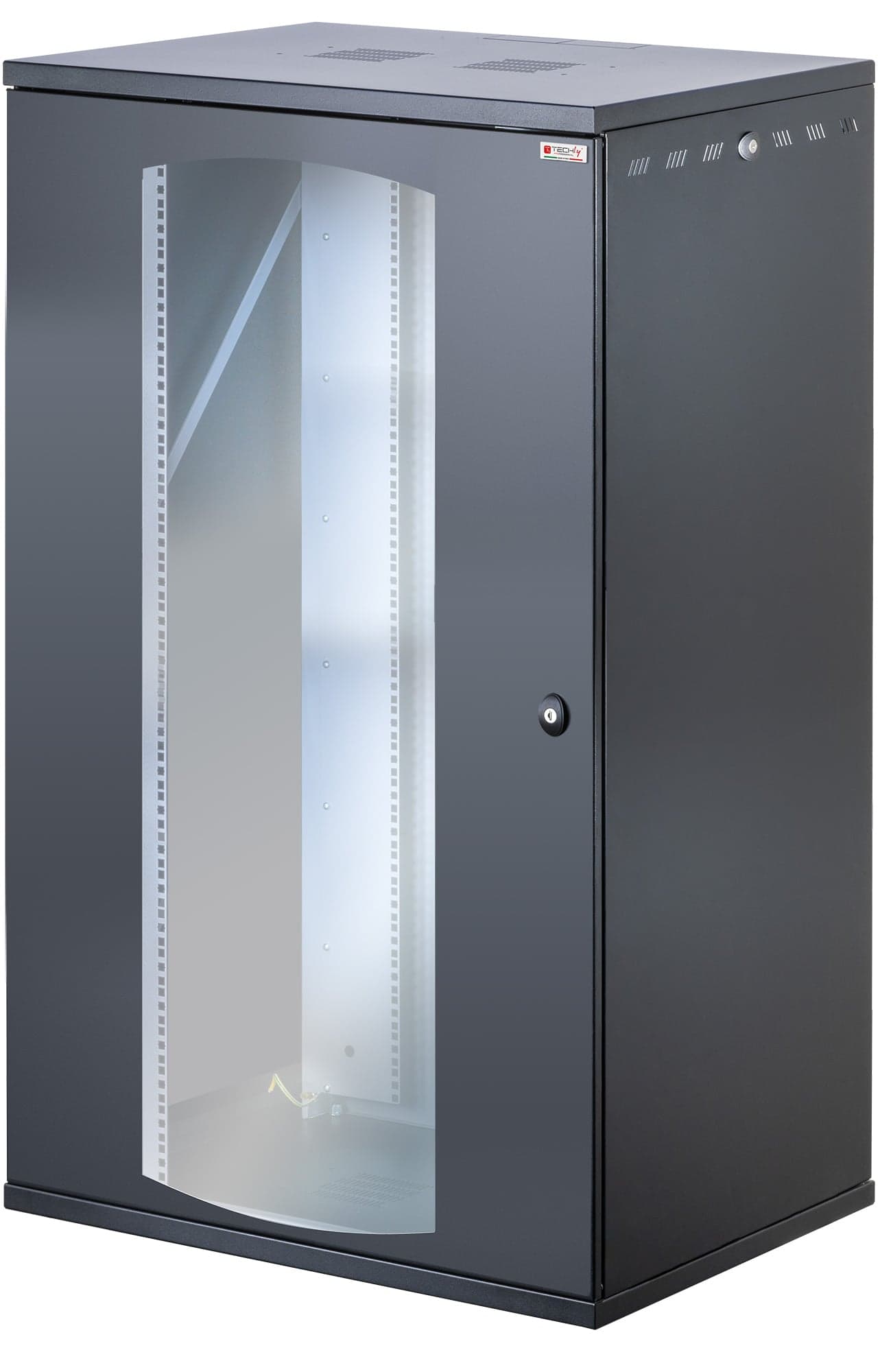 Armadio Rack 19" a Muro 22U P600 L800 Porta Vetro Nero - Techly Professional I-CASE EW-2822BK6