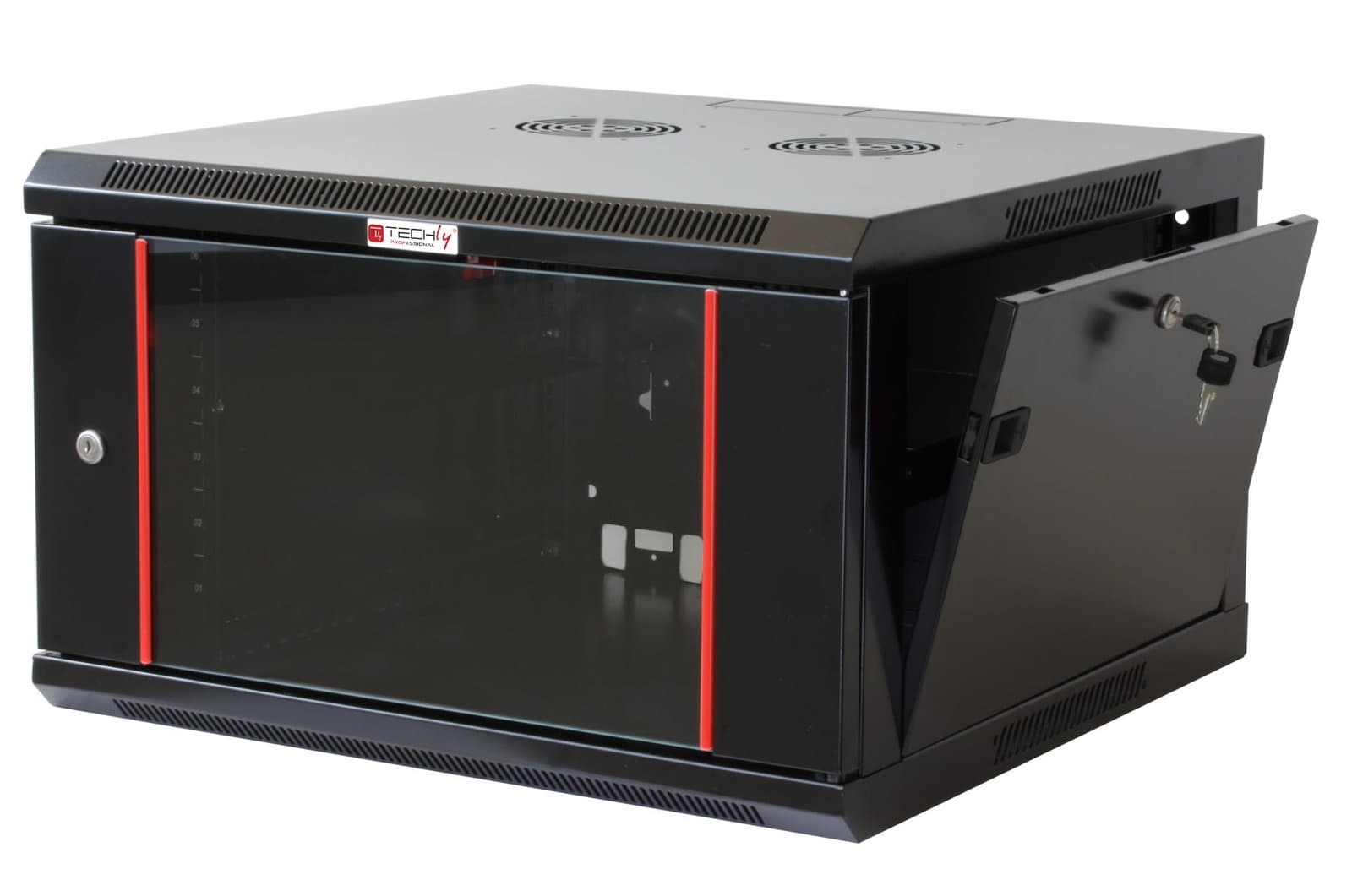 Armadio Rack 19'' a Muro 9 Unità Sezione Unica Prof. 450mm Nero - Techly Professional I-CASE EWT-2409BK