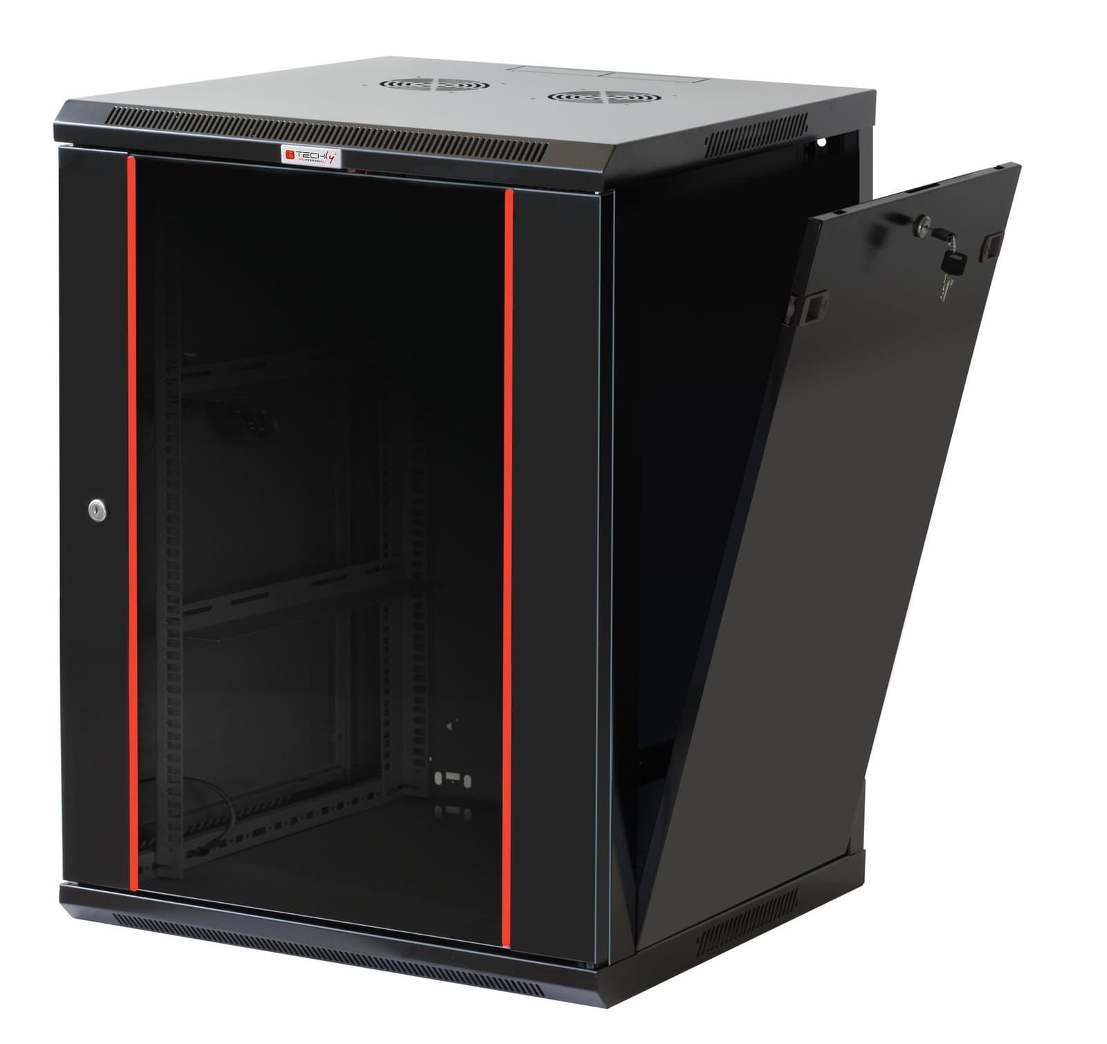Armadio Rack 19" a Muro 20U Sezione Unica Prof. 600mm Nero - Techly Professional I-CASE EWT-2620B