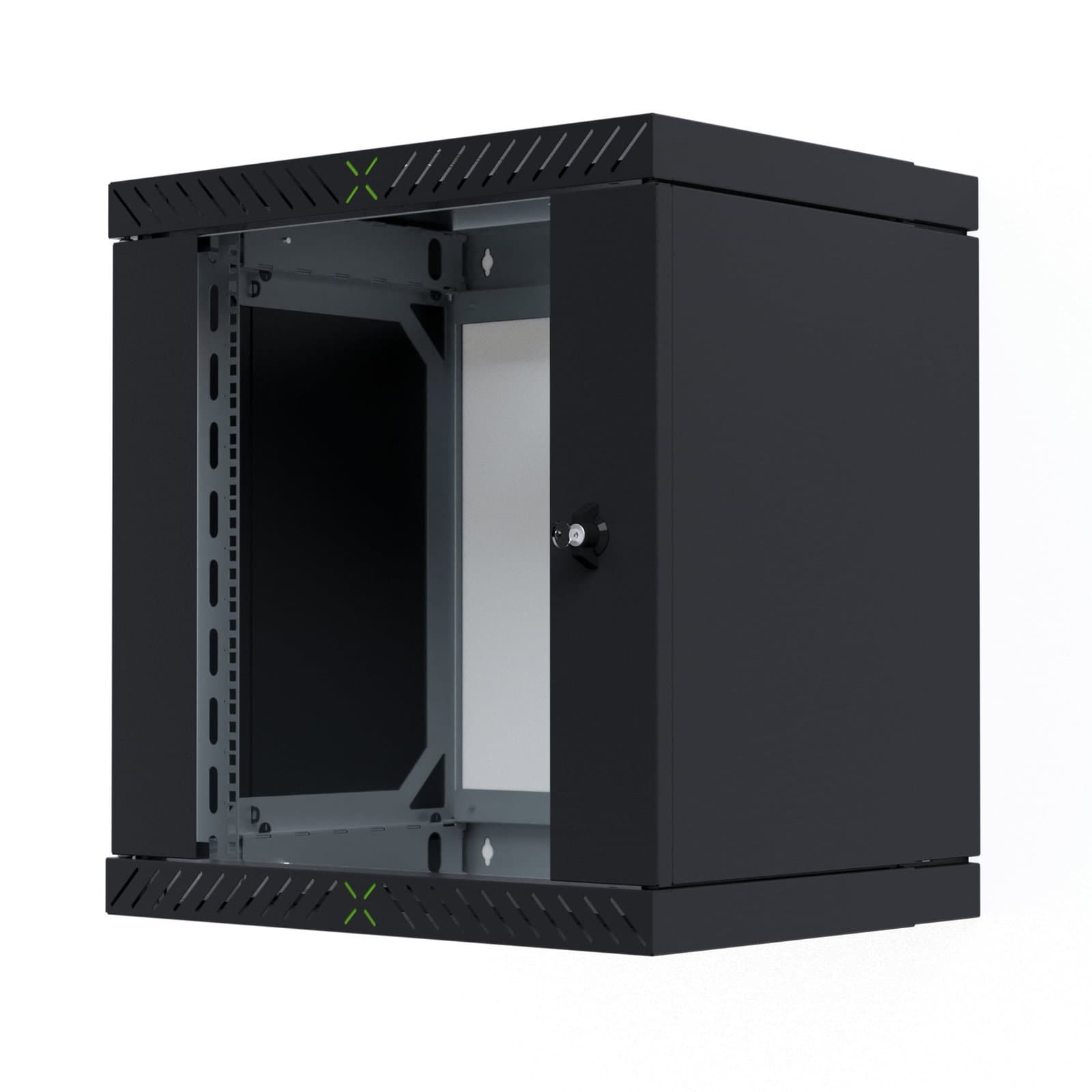 Armadio Rack 19" a Muro 12U da Assemblare Profondità 400-600 mm Nero - X-RACK I-CASE EWX-2012BK