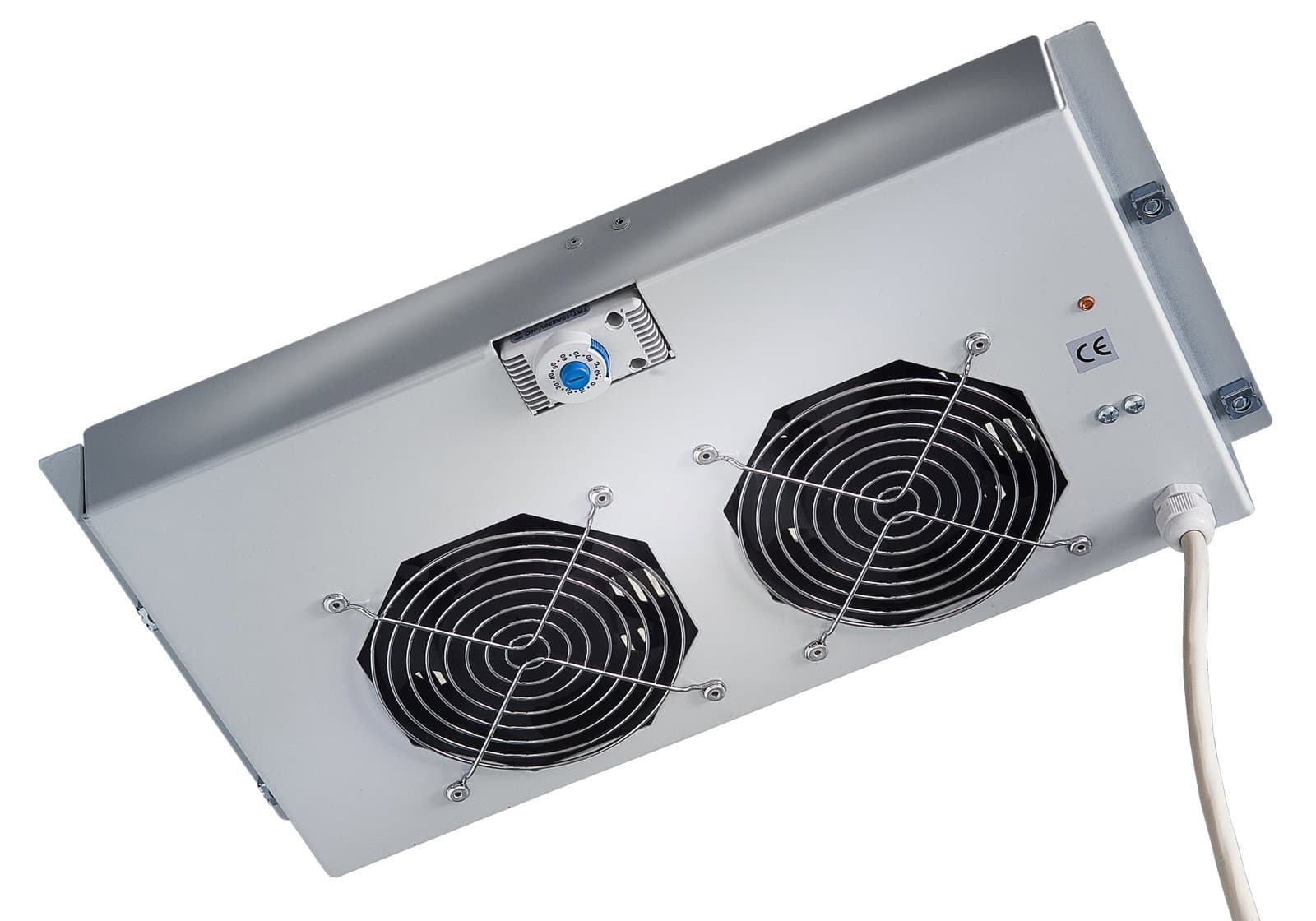 Gruppo di Ventilazione a Soffitto per Rack 19" 2 Ventole Grigio - Intellinet I-CASE FAN-2