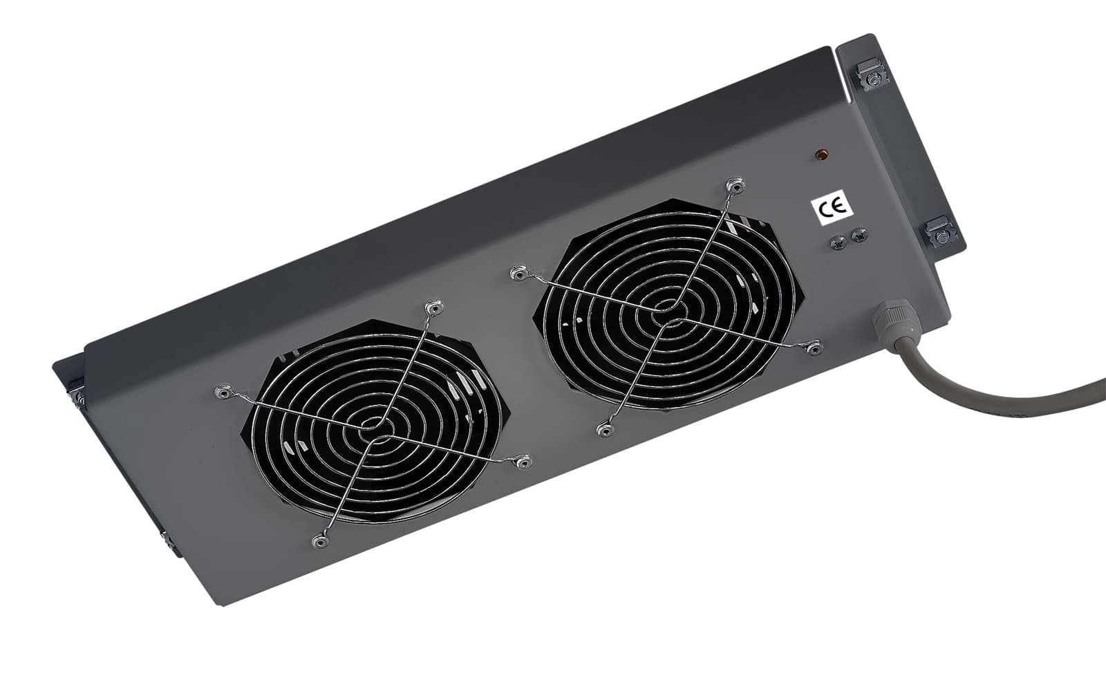 Gruppo di 2 Ventole a Soffitto Senza Termostato per Rack 19'' Nero - Intellinet I-CASE FAN-2STN