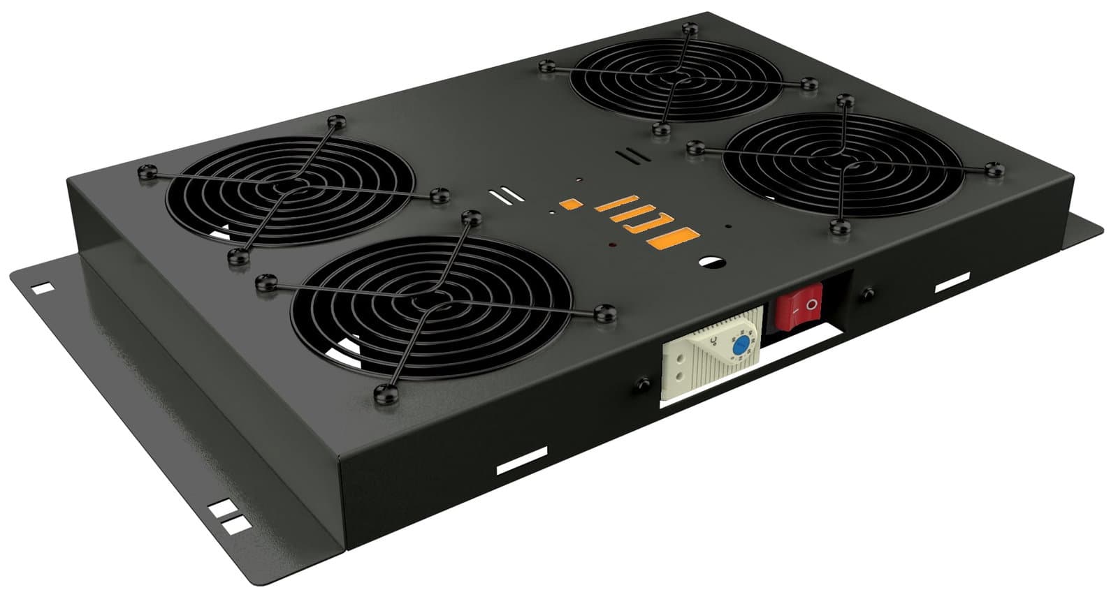 Kit di Ventilazione a Soffitto per Rack 19" 4 Ventole Nero - Techly Professional I-CASE FAN-41TBK