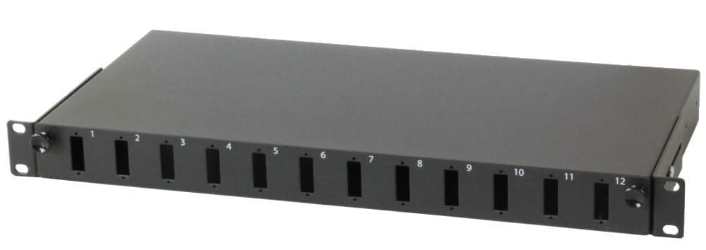 Cassetto Rack 19" Fibra Ottica 12 porte SC Duplex Nero - Intellinet I-CASE FO-12SCD