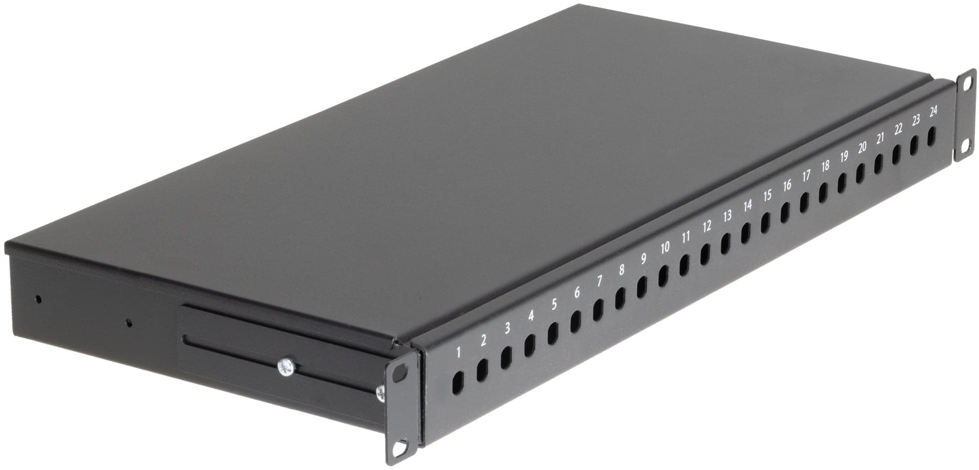 Cassetto Ottico 19" 24 Porte ST Nero Fisso - Intellinet I-CASE FO-B24ST