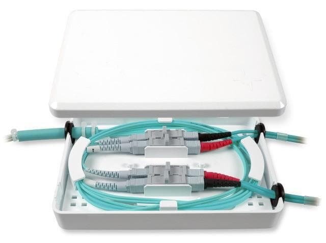 Micro Scatola Distribuzione Fibra Ottica 4 Adattatori SC Simplex - I-CASE FO-M4SCS
