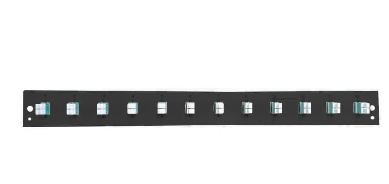 Pannello Frontale per Cassetto Ottico 1U 12 LC Duplex OM3 Nero - OEM I-CASE FOB-12LCD3