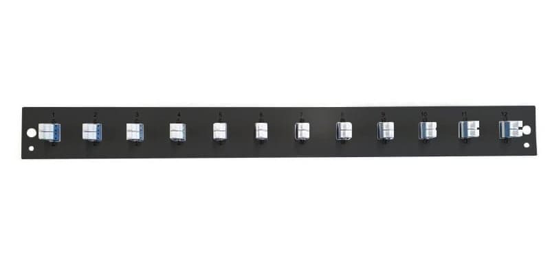 Pannello Frontale per Cassetto Ottico 1U 12 LC Duplex OS2 Nero - OEM I-CASE FOB-12LCDS